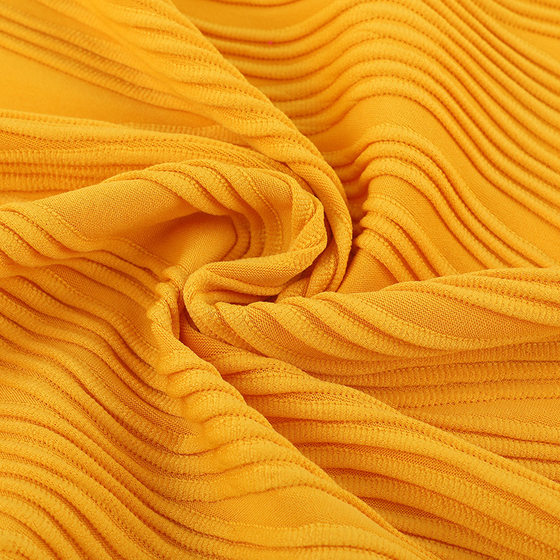 Wave Jacquard Swimsuit Fabric Polyester Ammonia Stretch Pleated Fabric Swimsuit Bikini Fashion Stage Clothing Fabric