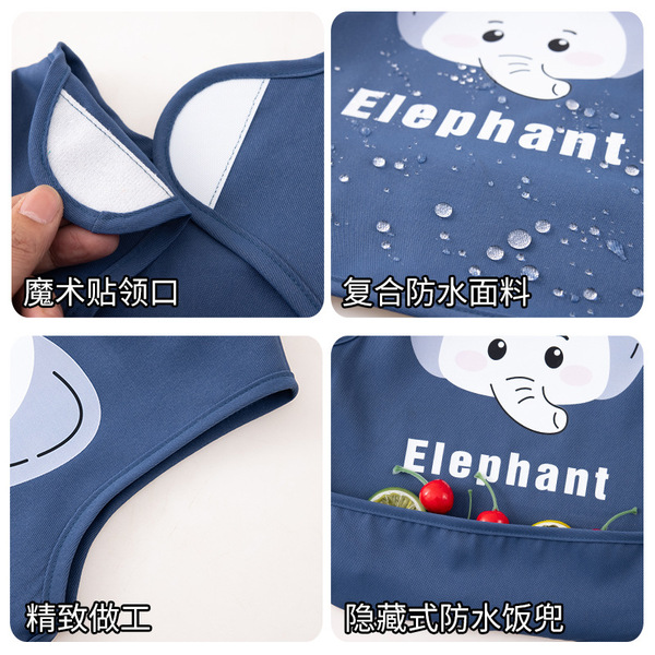 Solid color children's eating bib