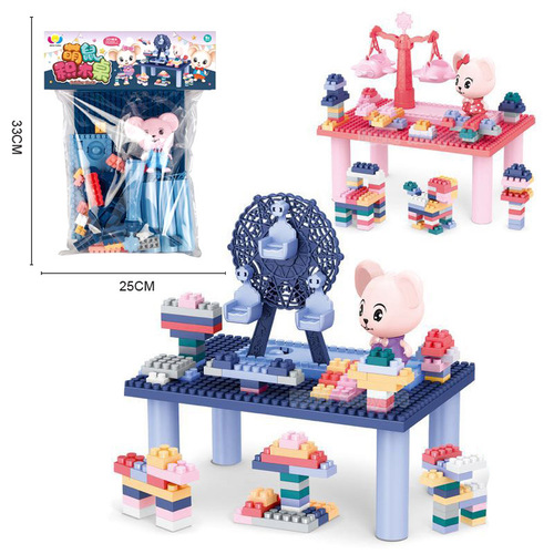 Street stall model assembled building blocks desktop children's supermarket educational institutions men's and women's toys gifts wholesale