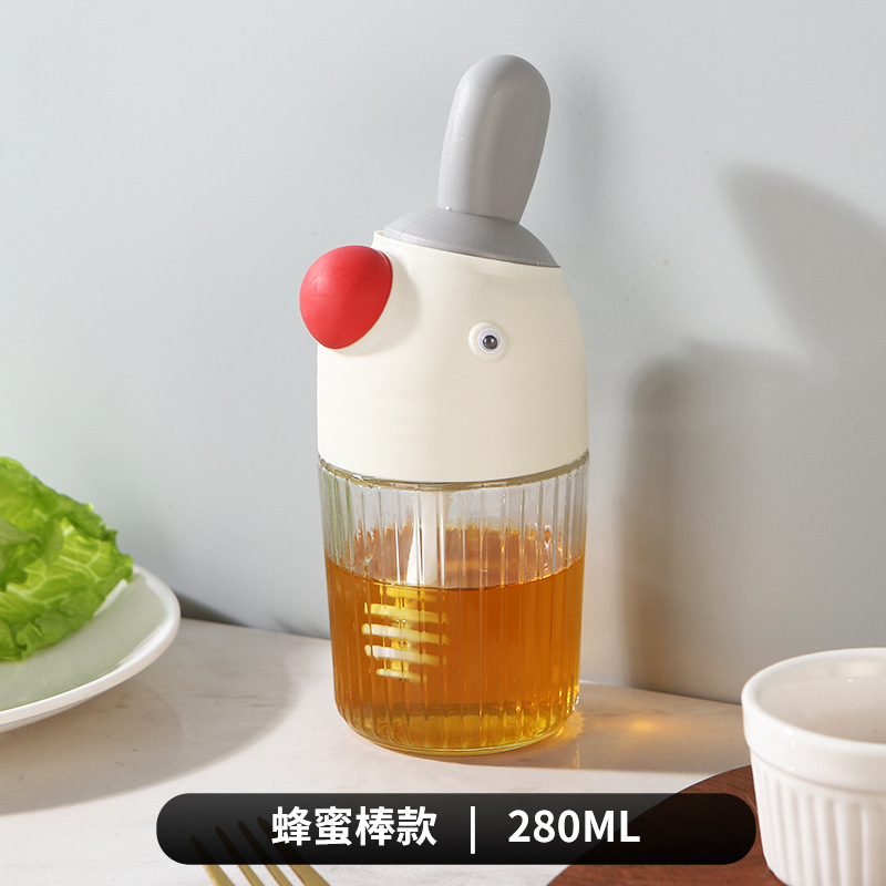 Mayorista en línea nuevo pájaro condimento de vidrio práctico cubierta de cuchara cerrada en una botella de condimento multifuncional de alto valor visual
