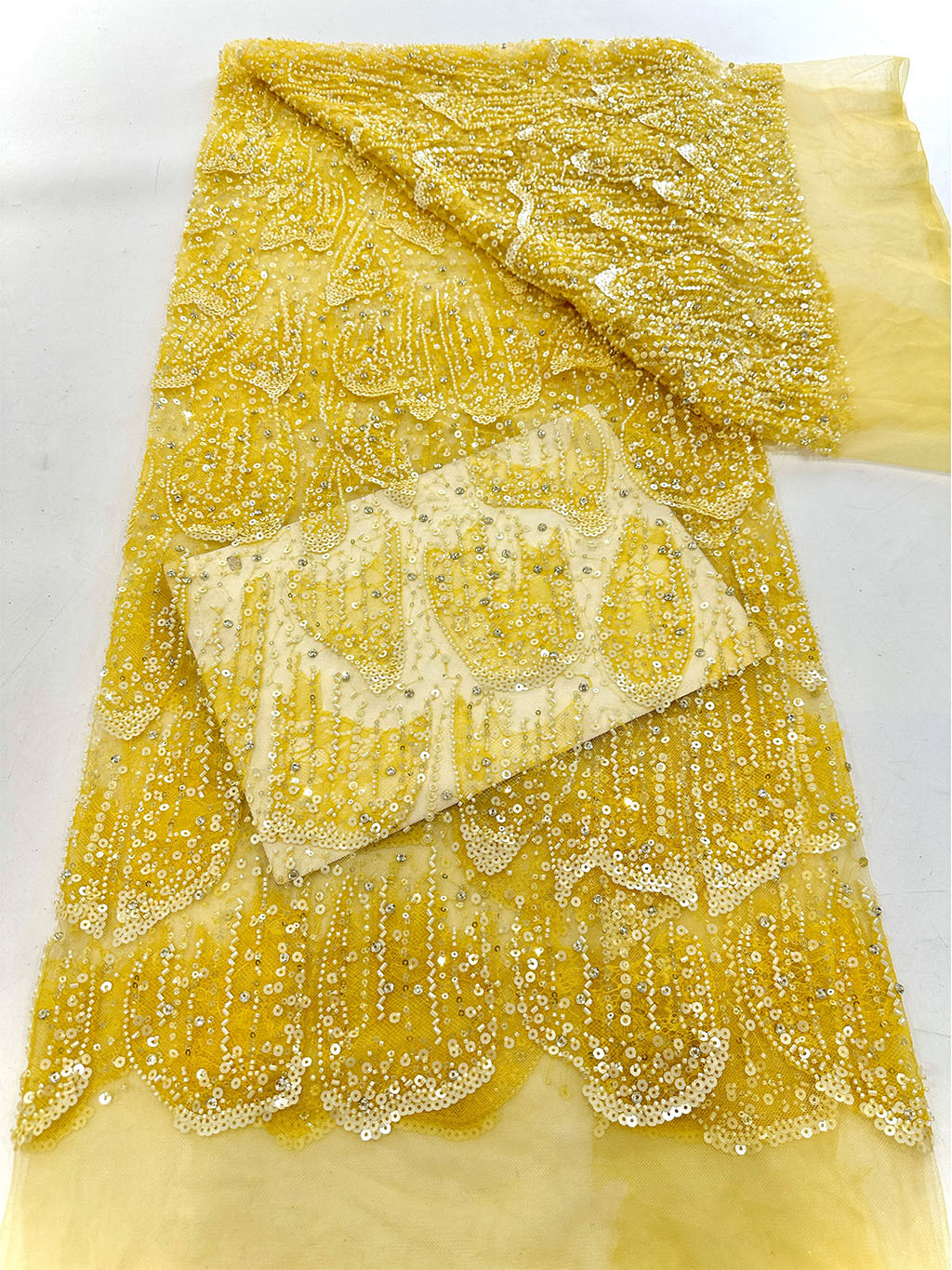Tubo de abalorios, bordado de abalorios, tela de malla, lentejuelas, tubo de abalorios, tela de malla bordada, tela de falda de vestido de novia image 9