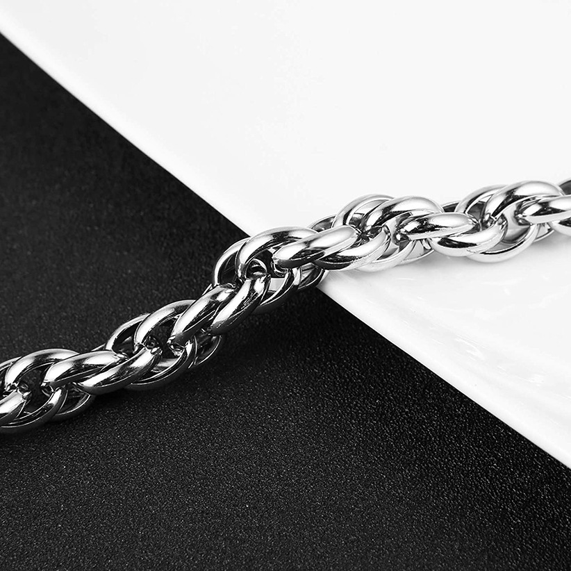 Wrapped Ring Necklace Fashion Trend with Titanium Decoration Stainless Steel Fried Dough Twists Bracelet_voghion.com