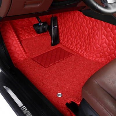 360 Aviation Soft Car Floor Mats Inlaid Wear-resistant and Environmentally Friendly Car Surrounding Floor Rubber Blanket Full Coverage (Ayaqaltılar (Kovriklər)) - big-red-big-red-silk-circle-pad