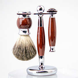 批发现货男士剃须刀套装獾毛刷刮胡刷双面剃须刀五层刀片剃刀