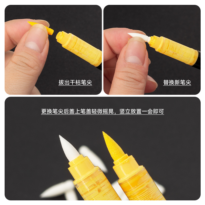 Guangna líquido directo acrílico marcador de 200 colores 8101 serie completa de pluma de pluma de reemplazo universal