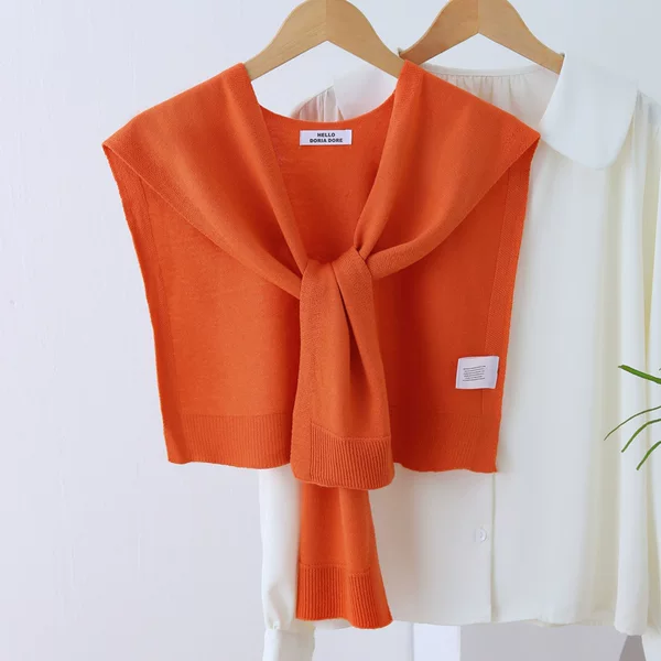 Knitted Shawl for Women in Spring, Autumn, and Summer Air-Conditioned Rooms, Neck Protection, Thin Outerwear, Paired with Skirts and Shirts, Trendy High-End