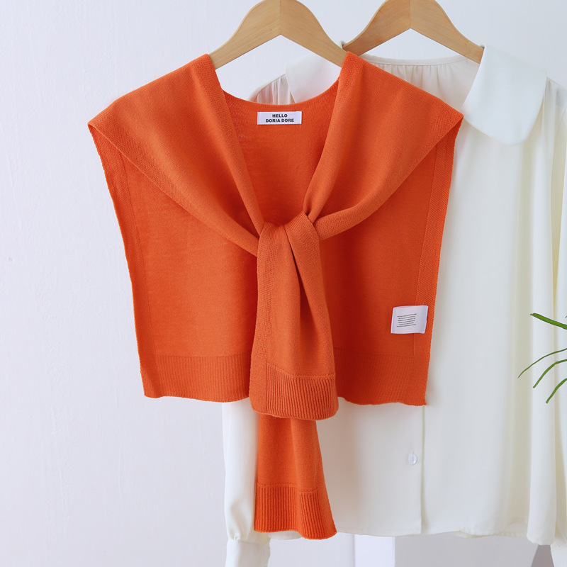 Knitted Shawl for Women in Spring, Autumn, and Summer Air-Conditioned Rooms, Neck Protection, Thin Outerwear, Paired with Skirts and Shirts, Trendy High-End