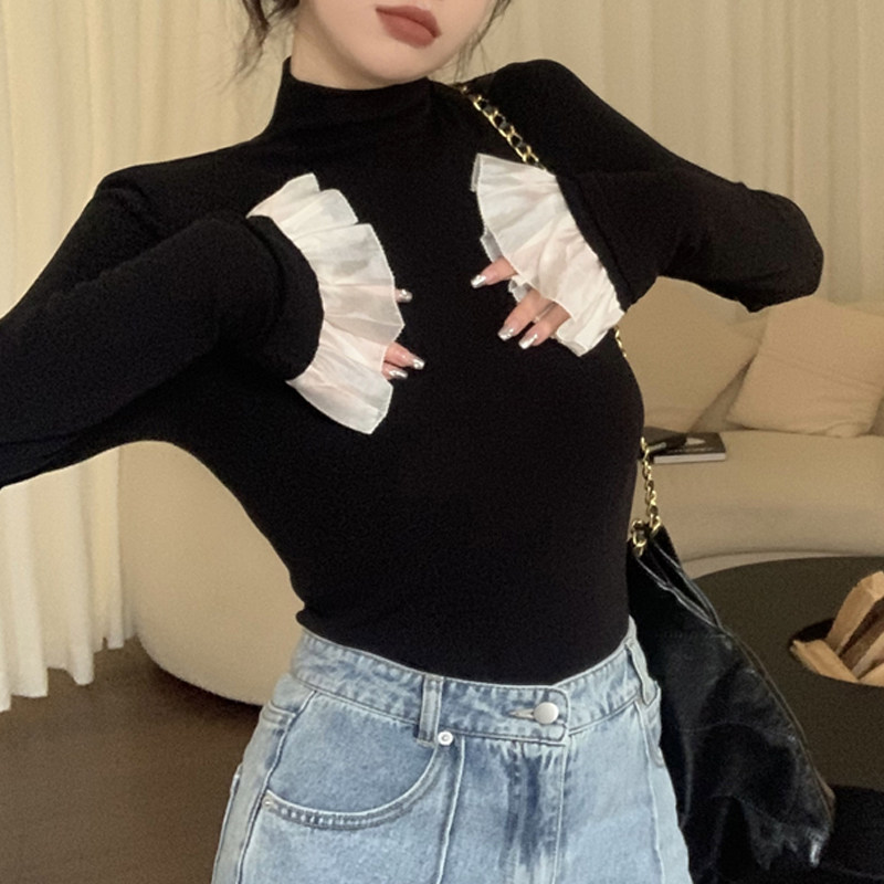 Base Layer Shirt for Women, Autumn and Winter Half-Turtleneck Base Layer Shirt, 2025 New Style, Bell Sleeve Long-Sleeve T-Shirt for Women Base Layer Shirt for Women, Autumn and Winter Half-Turtleneck Base Layer Shirt, 2025 New Style, Bell Sleeve Long-Sleeve T-Shirt for Women