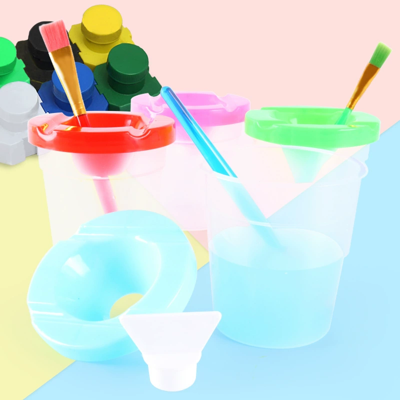 Factory direct selling children's creative paintings with plugging cup handmade painted paint to prevent the color cup wholesale