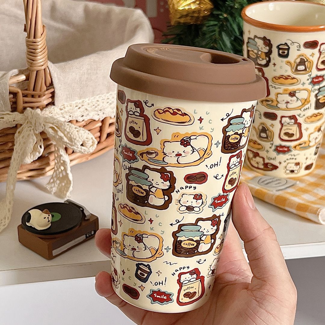 Tazas de cerámica retro tazas de desayuno taza de café taza universal taza de agua regalo de cumpleaños