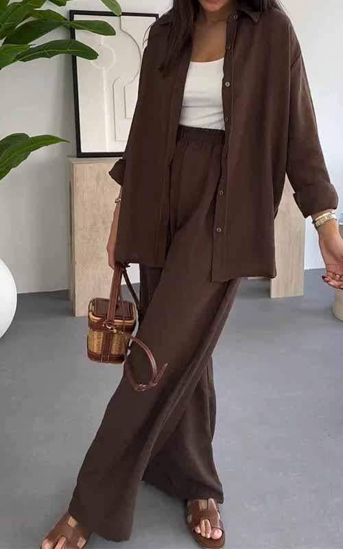 In-stock European American Foreign Trade Women's Clothing 2025 Spring-summer New Fashion Solid Color Loose Top And_ecoleips.com