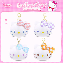 正版三丽鸥hello kitty凯蒂猫音乐节头型毛绒钥匙扣书包背包挂件