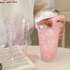 hellokitty高颜值玻璃杯家用喝水杯大容量办公室果汁杯一件代发