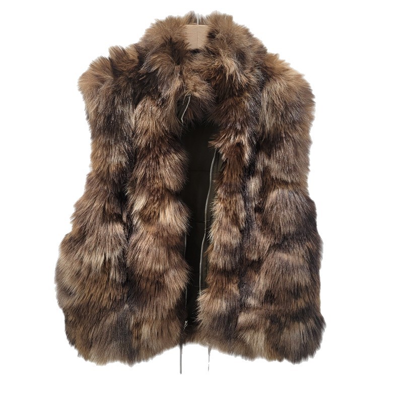 2025 invierno nuevo chaleco de piel de diseño caliente de mujer doble cara para usar abrigo de hombro de lana ecológico