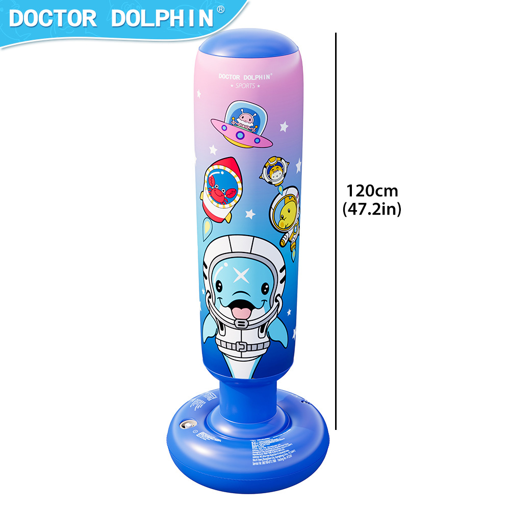 Doctor Dolphin | Vaso inflable para niños 120cm columna de boxeo para niños columna de boxeo inflable Vaso de boxeo rojo