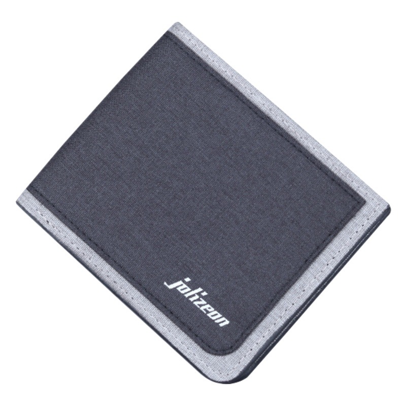 Cartera de lona billetera de los hombres titular de la tarjeta de clip corto para hombres titular de la tarjeta anti-desgaussing integrado