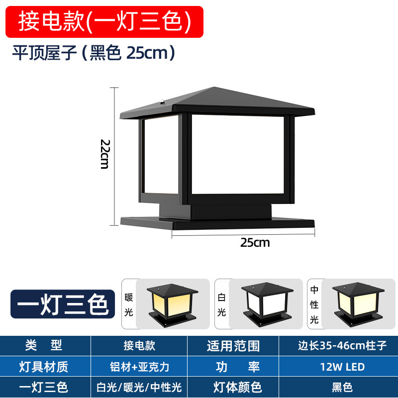 (두꺼운 알루미늄) 전기 버전 25*25+3색 조명(검정색)