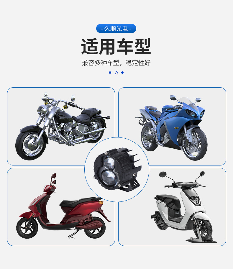 Dual Lens Headlights for Motorcycles and Electric Vehicles, Led External Front Lights, Euro Truck Modification Lights