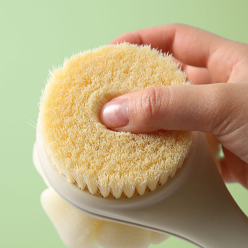 Long-handled shower brush, PP material, lazy back rub, soft-bristled two-in-one bath brush, multi-functional pull-out bath brush