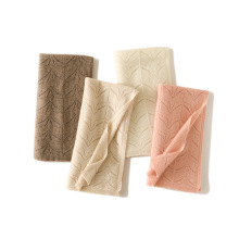 25针织山羊绒围巾女纯色镂空羊绒披肩秋冬季长款羊绒围脖保暖百搭