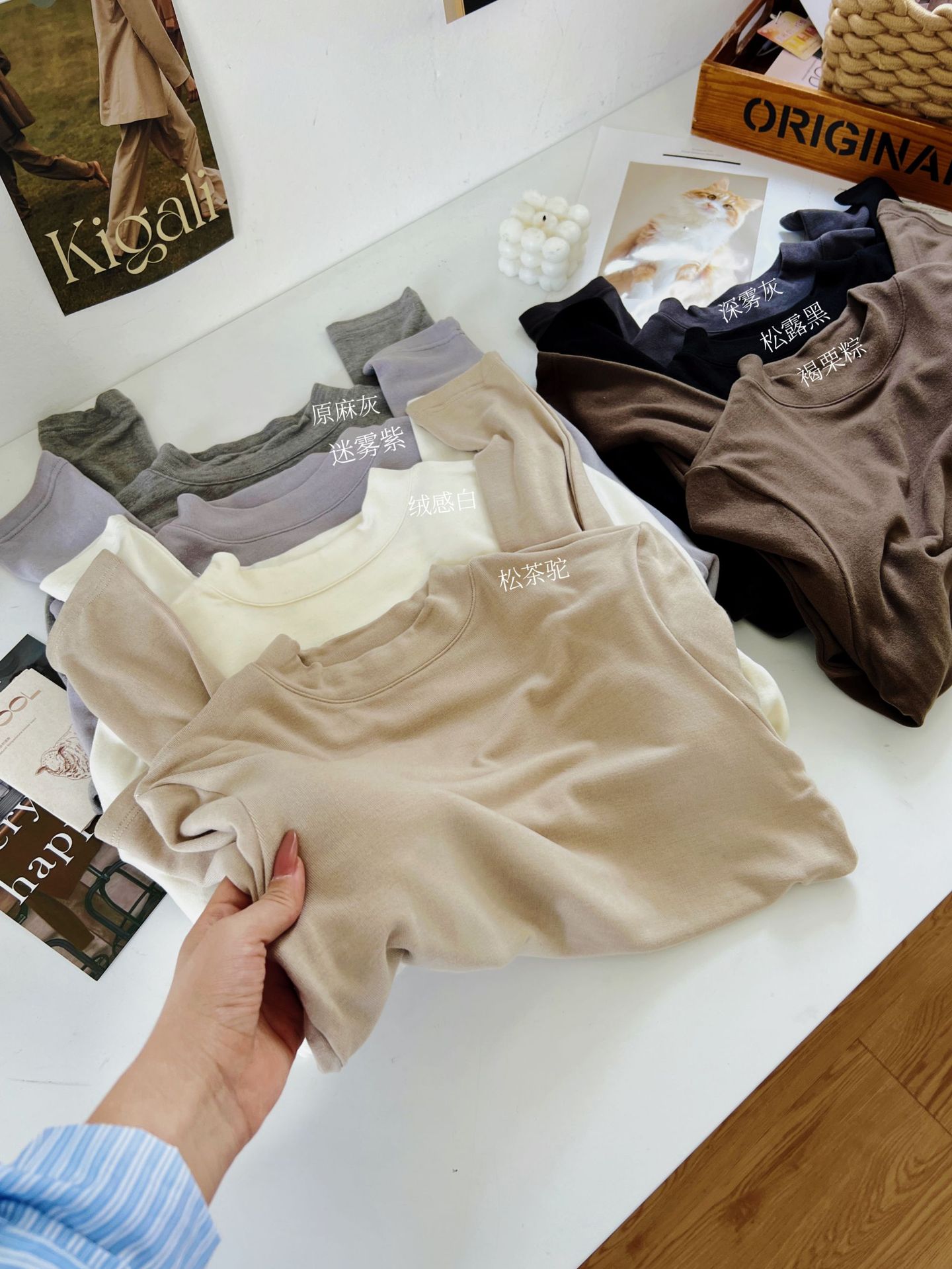 Wool 2024 middle-collar base shirt for women with skin-friendly soft solid color versatile style can be closed and slim base in autumn and winter