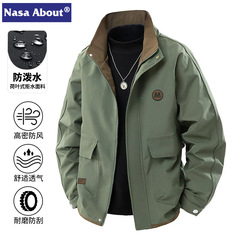 NASAのファッションブランドの百合コートの男性春秋立襟2025の新型のゆったりしたごろつきのハンサムな春秋の男性のジャケット