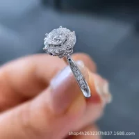 S925 серебро новый моделирование Мозамбик кольцо круглый Мосан бриллиантовое кольцо женский европейский и американский трансграничный стиль ins оптовая продажа