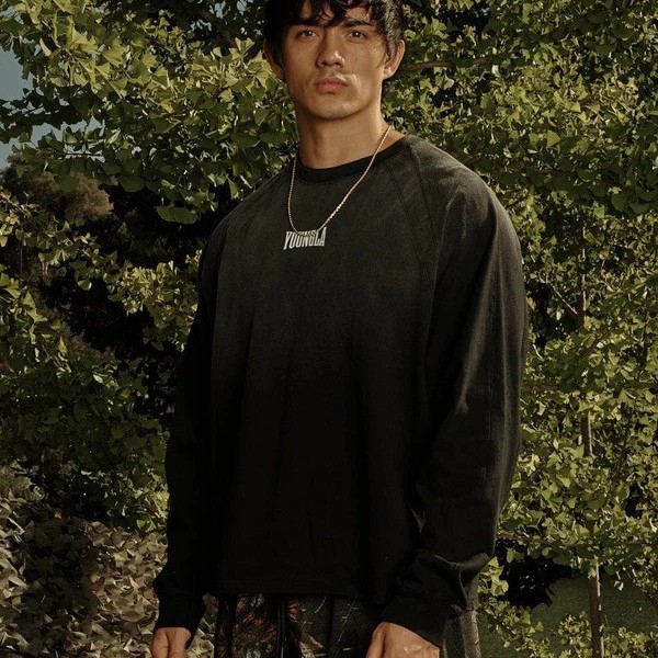 Youngla American Autumn and Winter New Sports Fitness Digital Splicing Long-Sleeved Men's Running Casual Tops T-Shirt Base