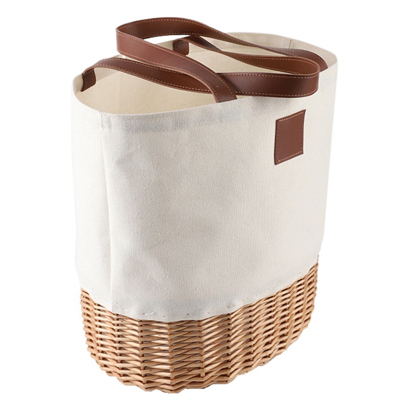 Cesta de mimbre de tela de estilo japonés cesta de almacenamiento de mimbre cesta de picnic FIN DE SEMANA fiesta al aire libre comida merienda cesta de picnic