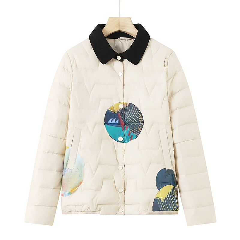 Женская хлопчатобумажная одежда среднего и пожилого возраста модная повседневная дикая темпераментная зимняя 2024 новая пожилая теплая хлопчатобумажная одежда