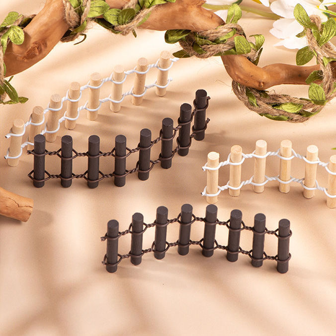 迷你小栅栏娃娃屋微景观桌面摆件圆木围栏手工diy装饰品配件直销