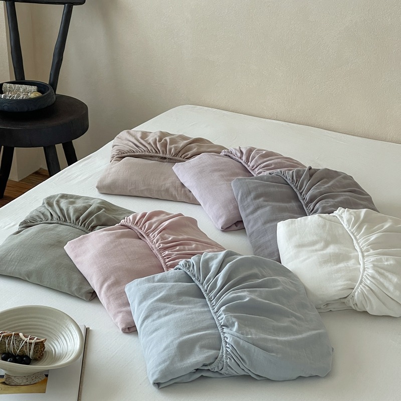 New Pure Cotton Double-Layer Yarn Single Product Series - Single Fitted Sheet, Single Pillowcase