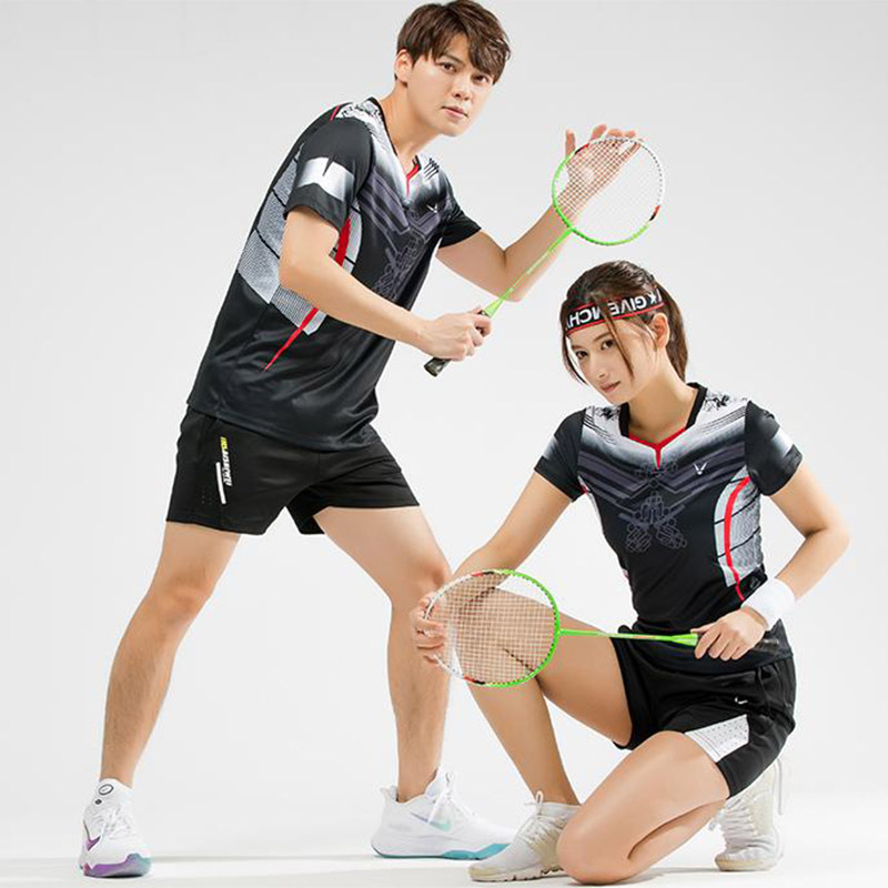Quick-drying men's and women's tennis volleyball training competition team uniform table tennis suit short-sleeved badminton uniform breathable couple