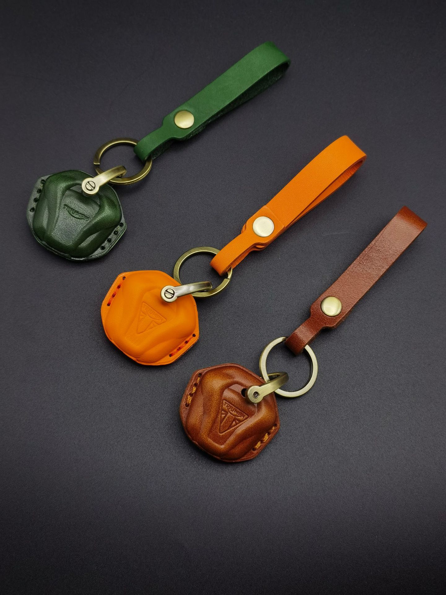 Genuine Leather Key Case for Triumph T100 Motorcycle T120