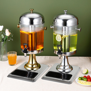Stainless Steel Buffet Juice Tripod Commercial Hotel Large-Capacity Cold Drink Machine with Faucet Single-Head Double-Head Juice Bucket
