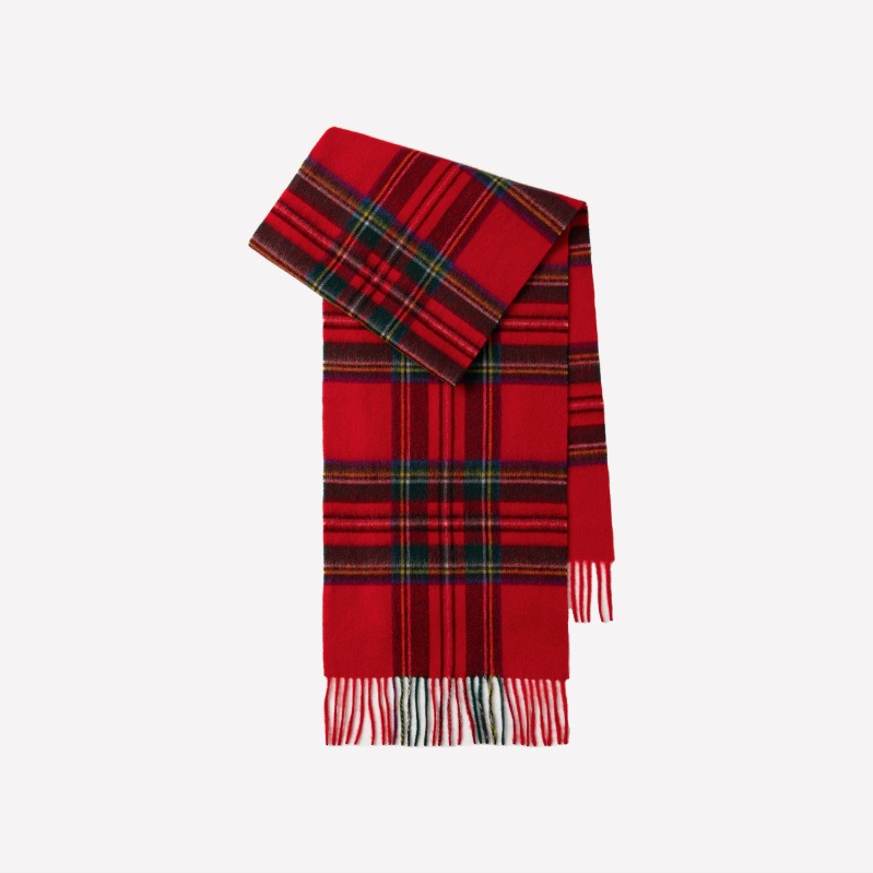 100% bufandas de lana roja simple coreano otoño invierno atmósfera sensación de cuello sensación de alto nivel de regalo de reunión anual de chal universal