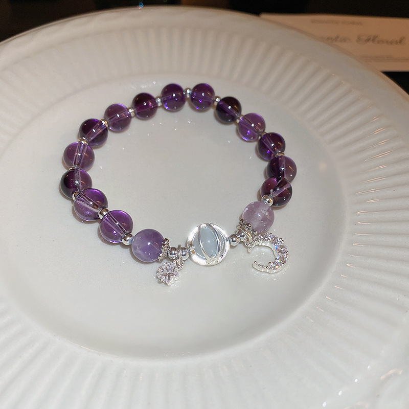 2 # pulsera de cristal de ópalo de circonita de luna estrella