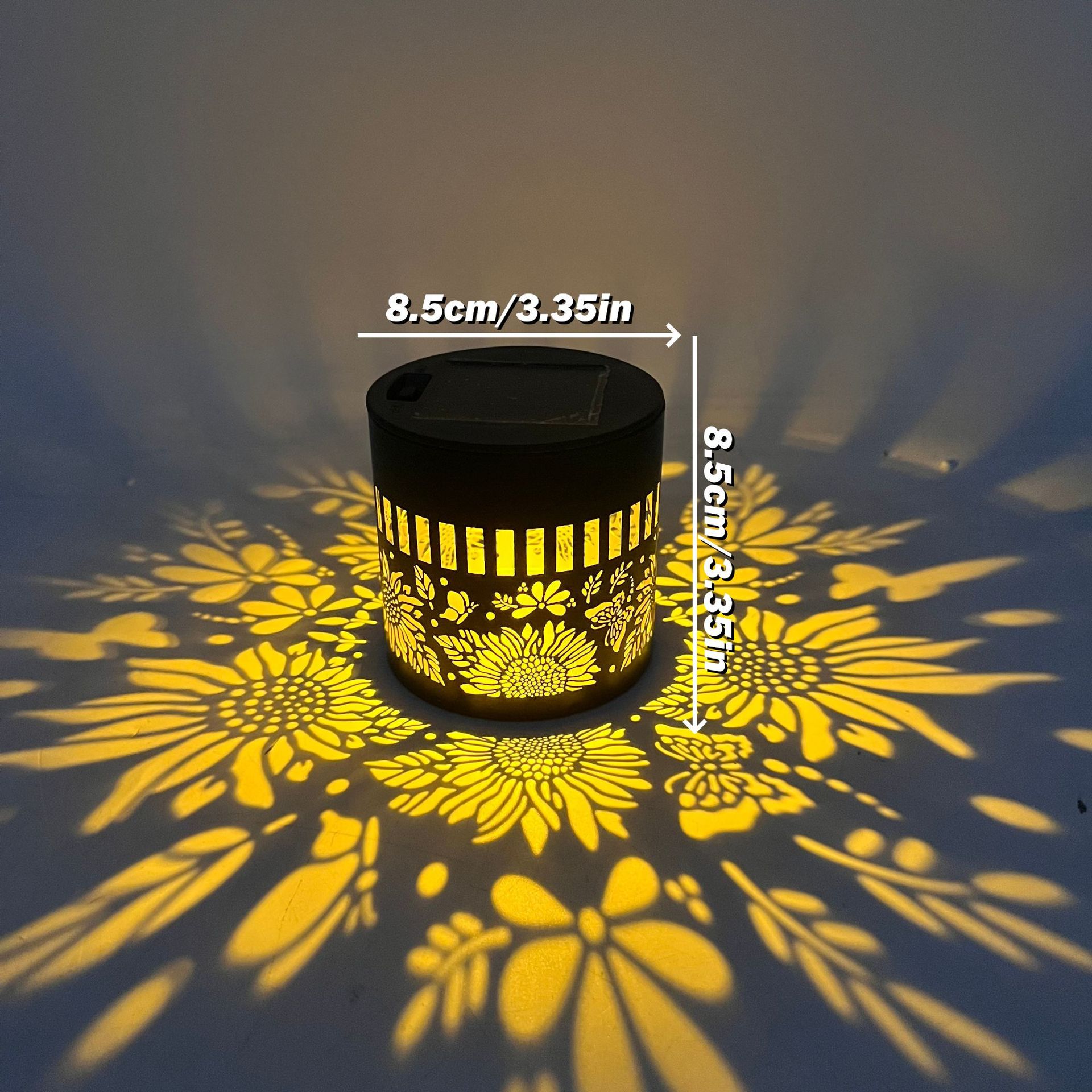 Solcellsdriven mandala solros vägglampa för trädgårdsbelysning_voghion.com