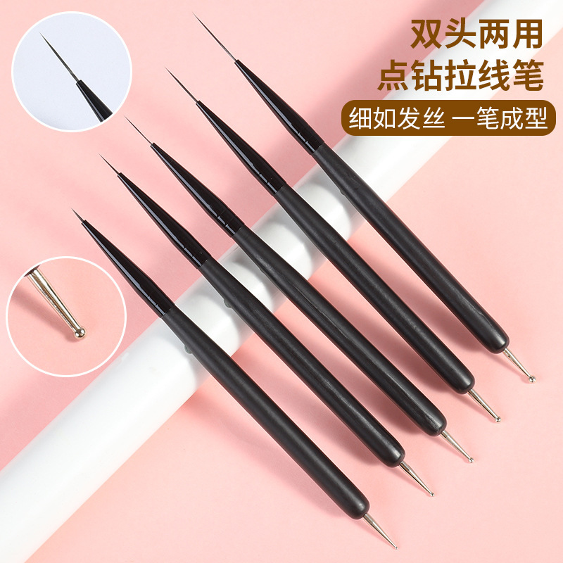 ネイルボールペン爪ツール初心者両用波点ダブルヘッド線にドリルペンを入れてドリルペン専用|undefined