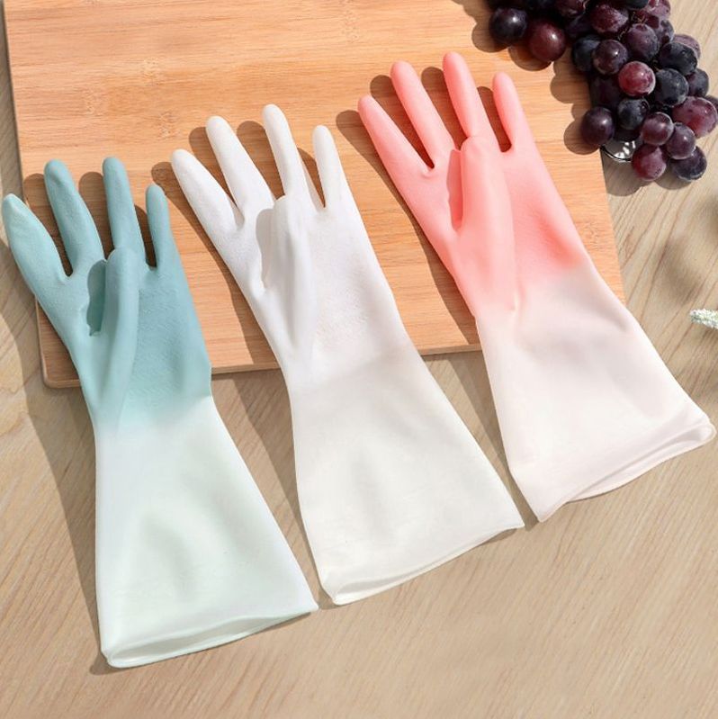 家务四季洗碗手套女冬季防水耐用洗菜洗衣服护手紧贴加厚