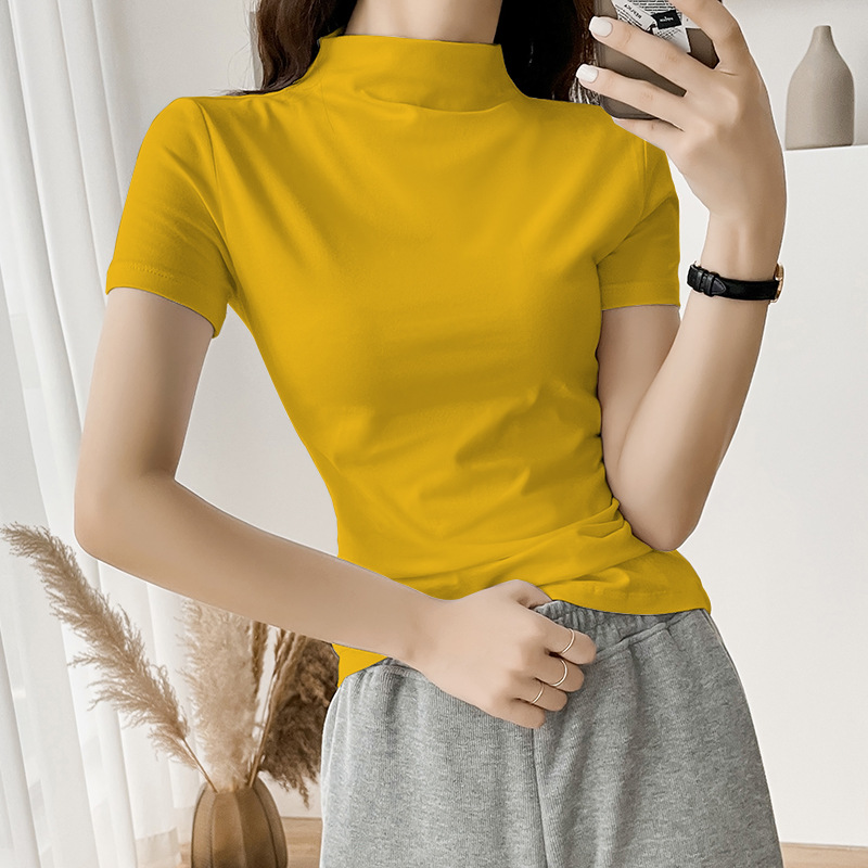 강황 하프 터틀넥 반소매