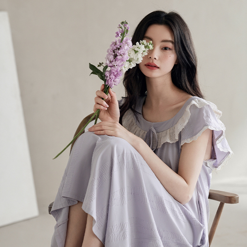 Women's Nightgown 2025 New Summer Cotton Sling Long Sweet Fashionable Outer Sleeveless Pajamas dress