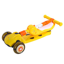 轮毂发光简易铝合金儿童滑板车三合一滑板车可坐可滑一键折叠定制