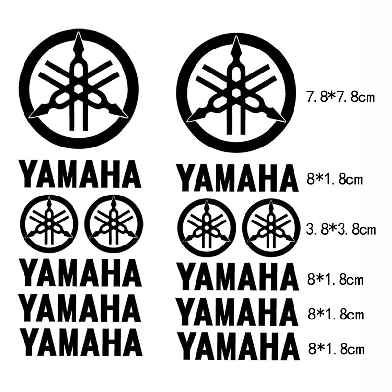 Cross-Border Factory Direct Sales Wholesale Hollow-Out Car Stickers Yamaha Motorcycle English Logo Stickers Modified Car Body Stickers