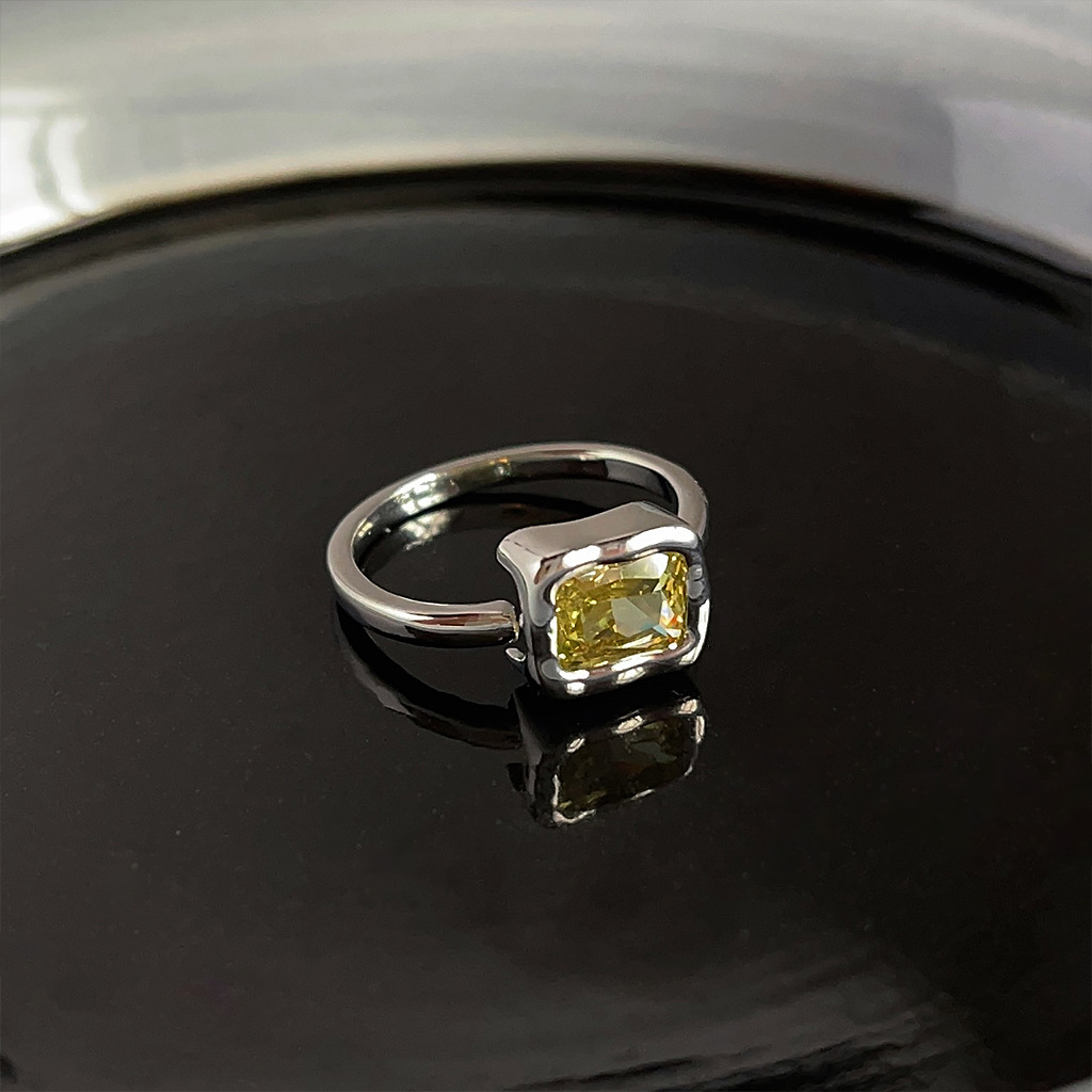 Wholesale Simple Style Square Copper Plating Inlay Zircon Open Rings display picture 3