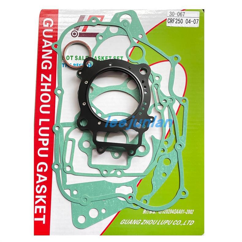 Suitable for Honda CRF250R 2004-2009, full overhaul gasket set for engine, clutch, and side cover