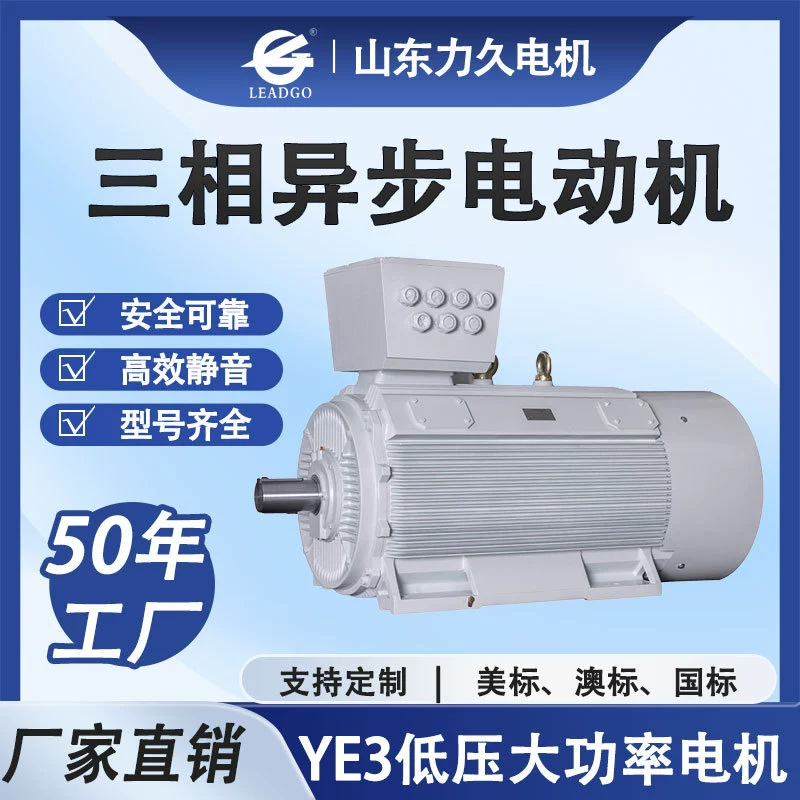 YE3 Низковольтный двигатель высокой мощности трехфазный асинхронный 380/660V Чистая медная катушка двигатель мощный