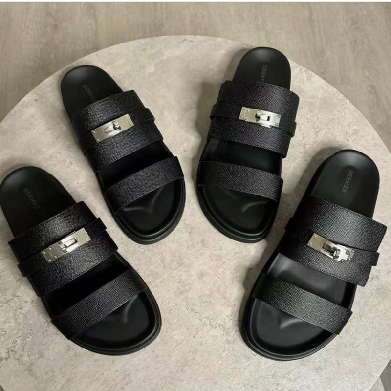 Special Offer Stock 2024 African Sandals with Metal Buckle, Outdoor Thick-Soled Beach Slippers for Women