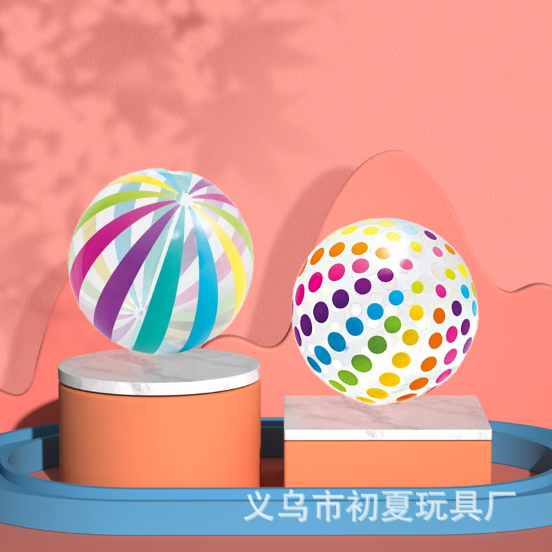 Venta caliente dot pelota de playa inflable para niños Bola de agua de PVC Bola de rayas de colores piscina al aire libre Bola de lunares en stock