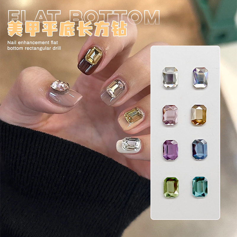 4*6mm6*8mm nail jewelry octagonal drill shaped drill net red explosions nail rhinestone accessories flat drill